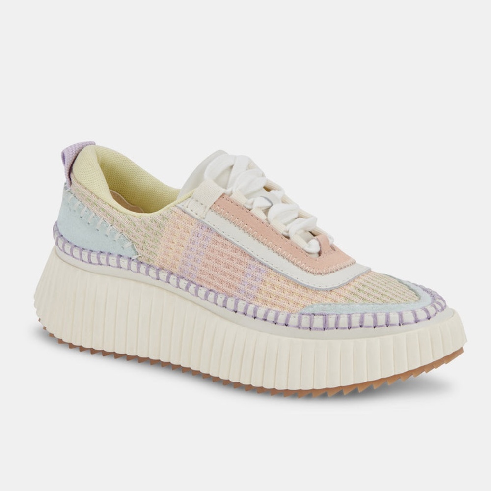 NWT Dolce Vita - DOLEN Knit / Suede Sneaker - Pastel Stripe Knit